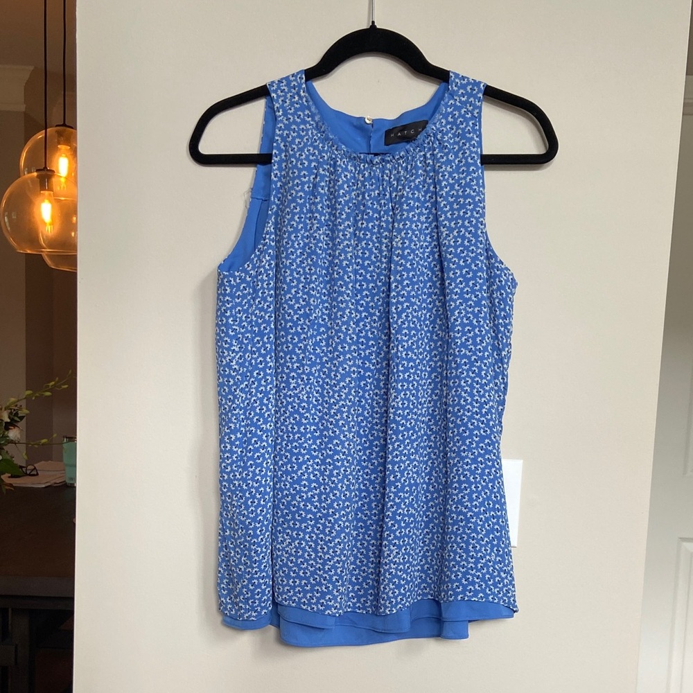Hatch Sleeveless Tank, Maternity, Blue and White, O/S‎